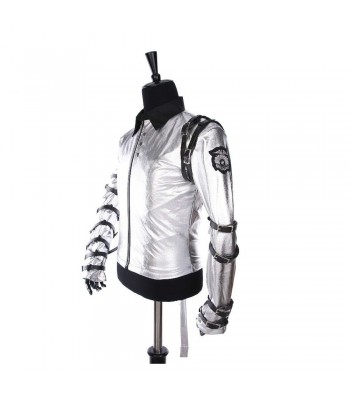 MJ Men Punk Classic Bad Tour Jacket Silver Bodysuit jacket 